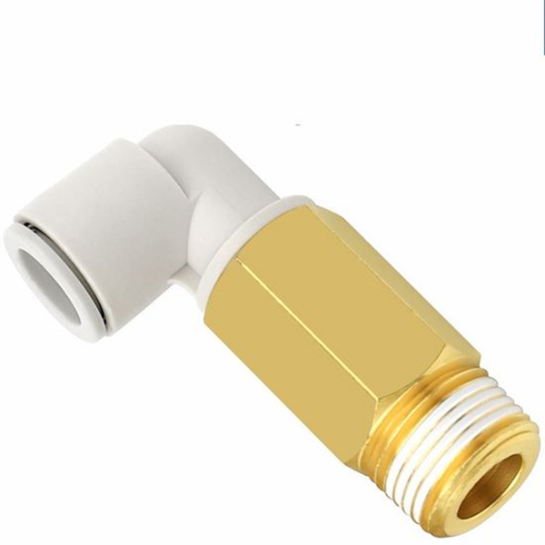 Codo de encaje a presión con rosca macho extendida serie KQ2W