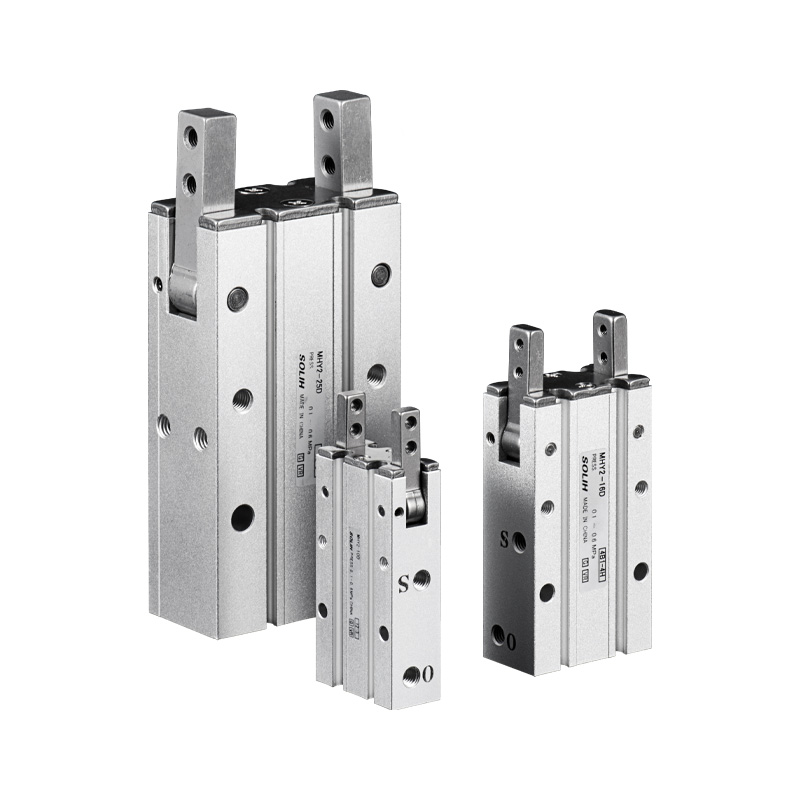 Pinza neumática estilo angular de 180° serie MHY2: estilo leva